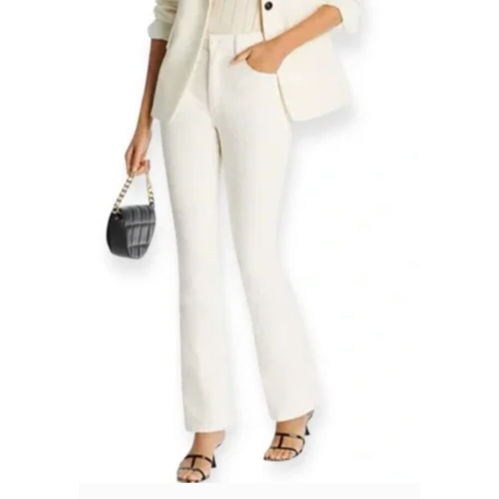 NWT Mother High Waisted Weekender Skimp in Play Date Cream Sz 24 Flare Denim